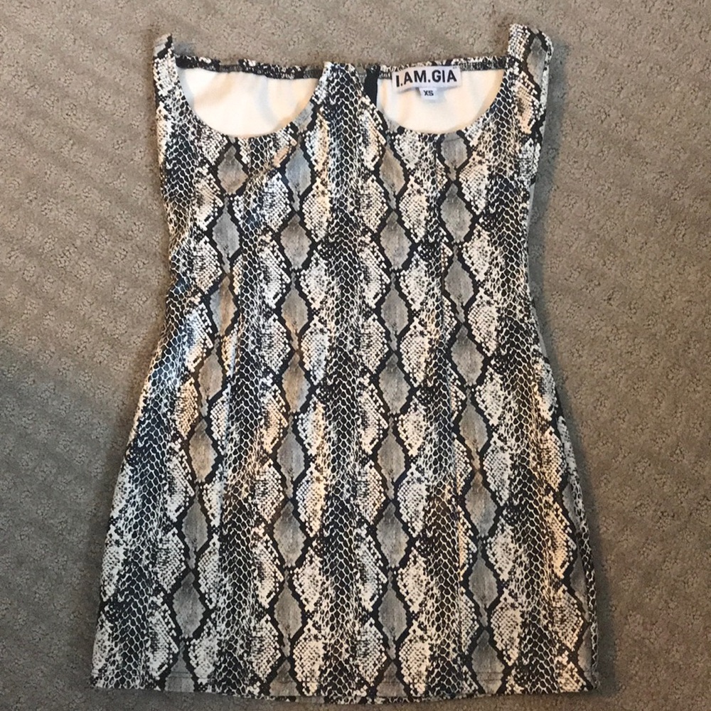 I AM GIA SNAKE SKIN DRESS